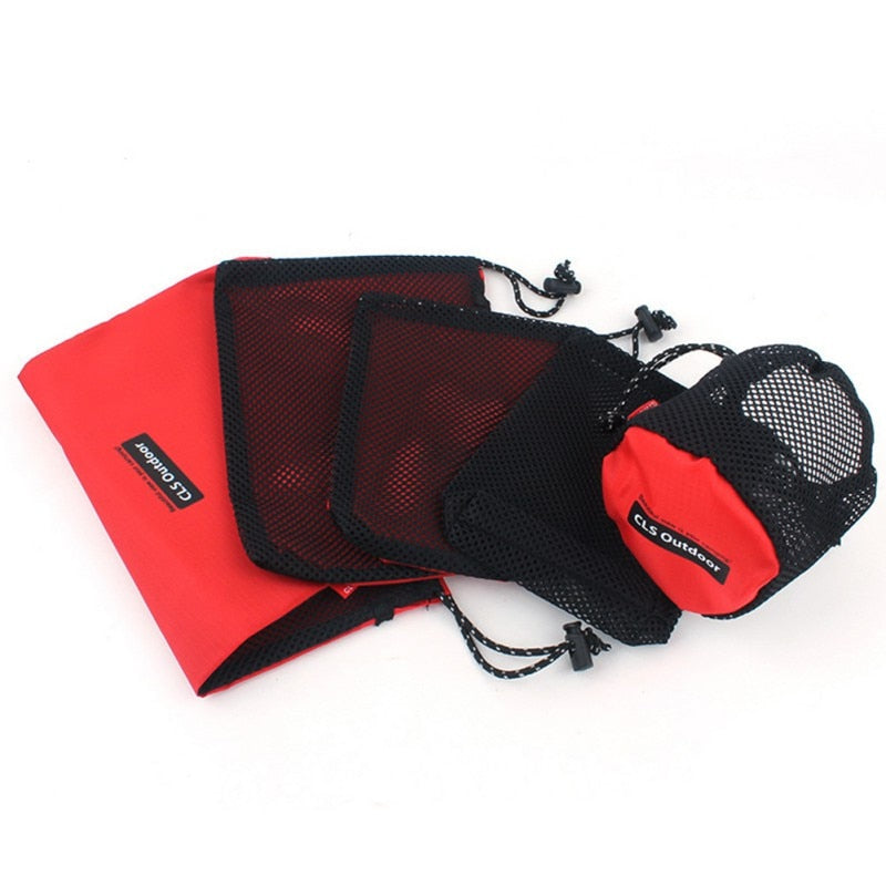 Outdoor Bag Ultralight Mesh Stuff Sack Camping Sports Drawstring Storage Bag