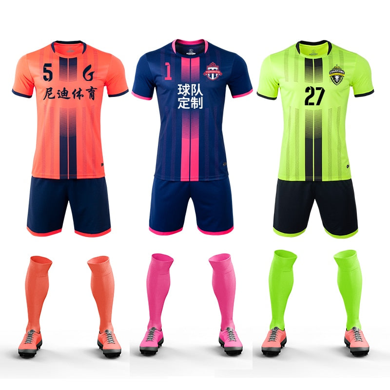 Football New Men Kids Soccer Set Boys Women Football Training Uniforms Team Football  Sets