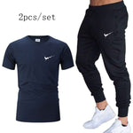 Jogging Pants Men GYM Training Pants Sportswear Jog Sports Pants+T shirt Men