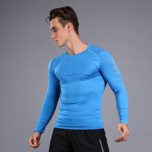 Long Sleeve Running Shirt Men Training Sports T-shirt Elastic Tight