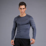 Long Sleeve Running Shirt Men Training Sports T-shirt Elastic Tight