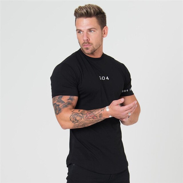 Gym Cotton t shirt Running Shirt Men Quick Dry Short Sleeve Fitness T-shirts Gym Training