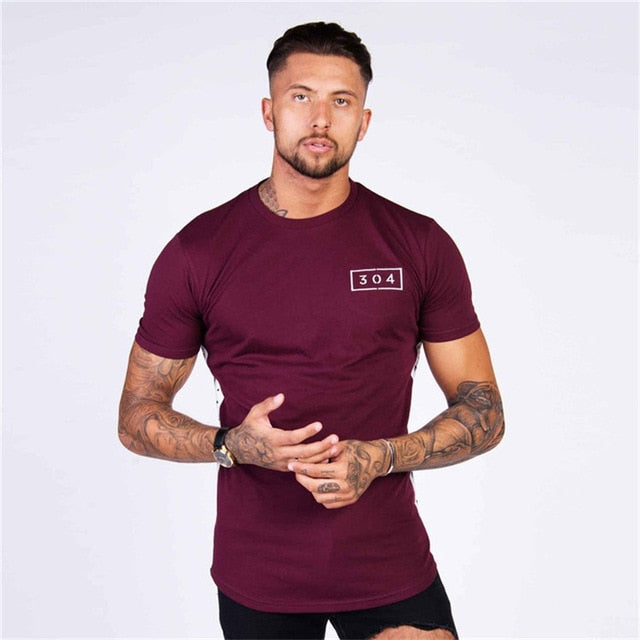 Gym Cotton t shirt Running Shirt Men Quick Dry Short Sleeve Fitness T-shirts Gym Training