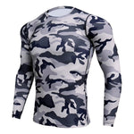 Quick Dry Male Gym Workout t shirt Long Sleeve Sport Shirt Men Camouflage Fitness