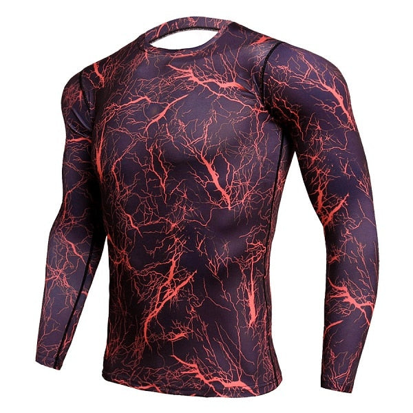 Quick Dry Male Gym Workout t shirt Long Sleeve Sport Shirt Men Camouflage Fitness