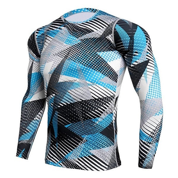 Quick Dry Male Gym Workout t shirt Long Sleeve Sport Shirt Men Camouflage Fitness