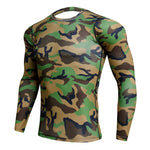 Quick Dry Male Gym Workout t shirt Long Sleeve Sport Shirt Men Camouflage Fitness