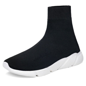 Light High Top New Breathable Flying Socks Shoes Women Sports Elastic Socks Sneakers