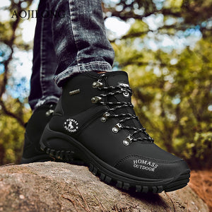 Men Waterproof Hiking Shoes Breathable Tactical Combat Army Boots