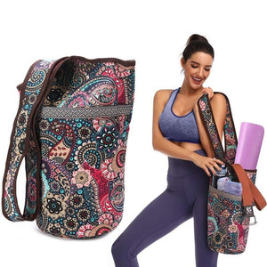 Yoga Mat Bag Casual Fashion Canvas Yoga Bag Backpack With Large Size Zippe