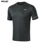 Men Summer Running T Shirts Dry Fit Short Sleeve Sports Shirt Fitness Training Crossfit