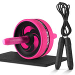 New 2 in 1 Ab Roller&Jump Rope No Noise Abdominal Wheel Ab Roller with Mat For Arm Waist Leg Exercise Gym Fitness Equipment