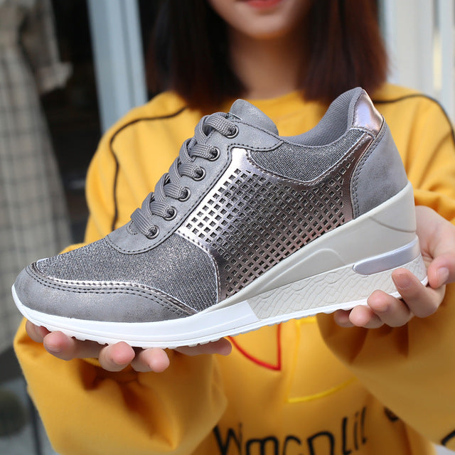 2019 Women Increase Shoes Big Size Walking Sneakers Sport Shoes