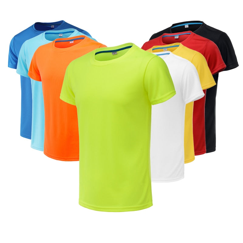 Men Running T Shirt Quick Dry Fitness T Shirt Training Clothes Gym Soccer