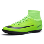 Black Men Soccer Shoes  Cleats Training Football Boots High Sport Sneakers