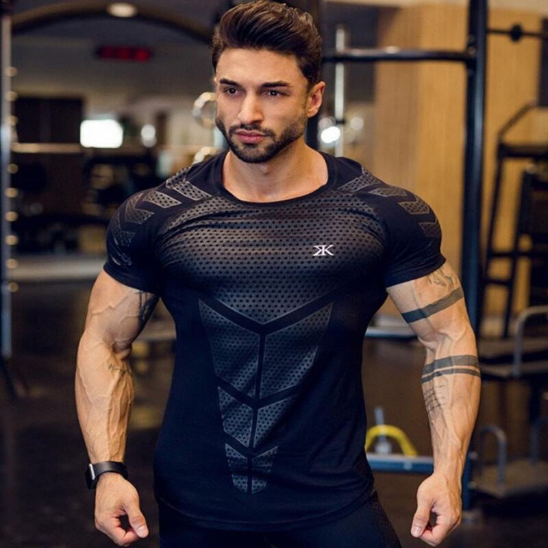 Gym Shirt Sport T Shirt Men Fitness Running Shirts Quick Dry