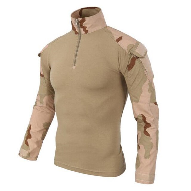 Field Combat Training Camo Long Sleeve Tactical Shirt Army Fans Shoot Train Camping Breathable