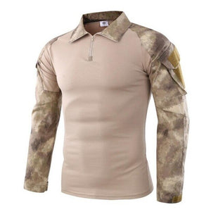 Field Combat Training Camo Long Sleeve Tactical Shirt Army Fans Shoot Train Camping Breathable