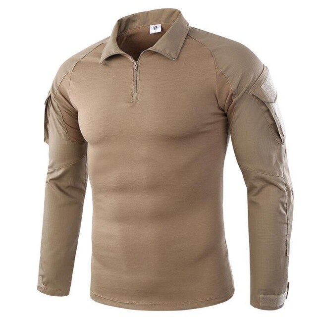 Field Combat Training Camo Long Sleeve Tactical Shirt Army Fans Shoot Train Camping Breathable