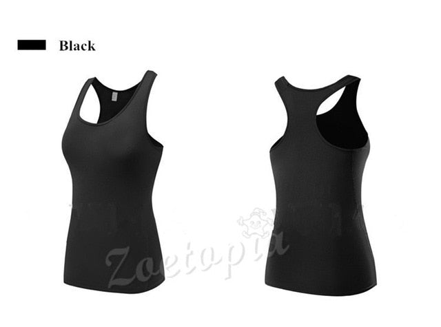 Women Yoga Sleeveless T-shirts Sports Fitness Base Layer Training