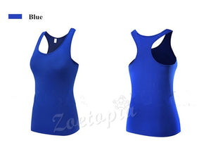 Women Yoga Sleeveless T-shirts Sports Fitness Base Layer Training