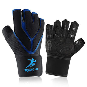 Fitness Gym Glove Men & Women Anti-Slip Silicone Grip Padded Weight Lifting Gloves with Wrist Wrap Crossfit