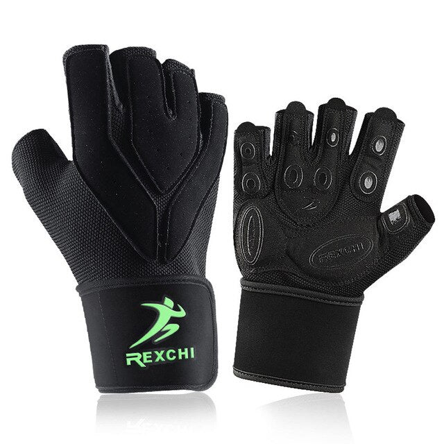 Fitness Gym Glove Men & Women Anti-Slip Silicone Grip Padded Weight Lifting Gloves with Wrist Wrap Crossfit