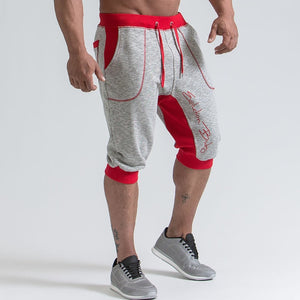 Mens gym cotton shorts Running jogging outdoor sports Cropped Fitness Sweatpants male workout Crossfit