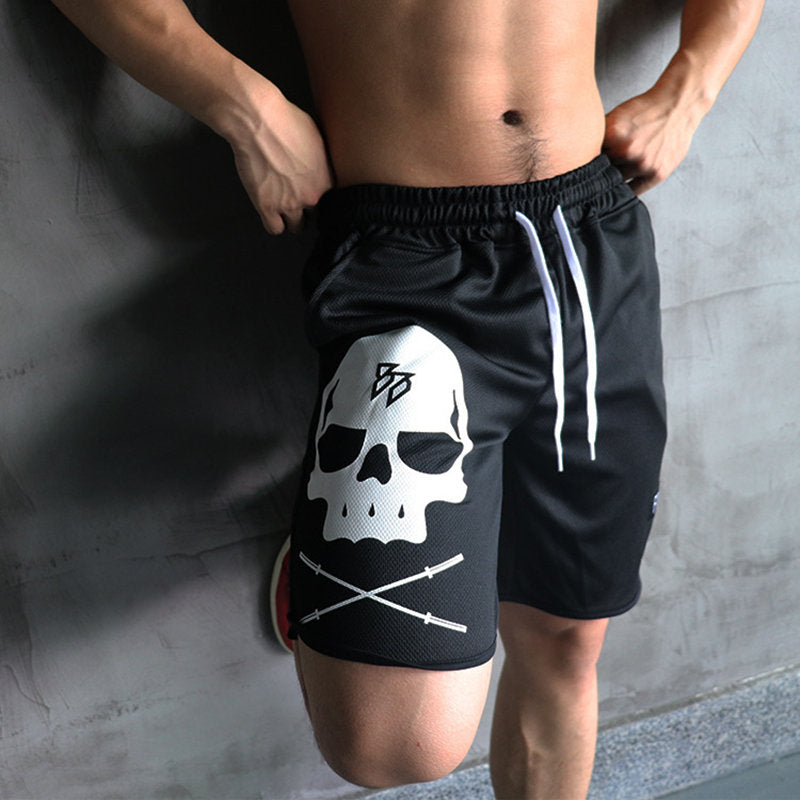 Men Running Jogging Sports Shorts Gym Fitness Loose Breathable Mesh Male Workout Training