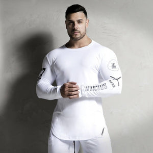 New Sport Shirt Men Fitness Running T Shirts Long Sleeve Sport Top Elastic Sportswear