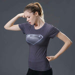 Women t-shirt bodys  marvel captain america/superman/batman/Spiderman compression t shirt girl fitness tights trainning