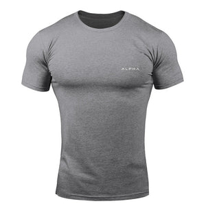 Men Running Breathable Cotton t shirt Gym Fitness Workout Training Short sleeve T-shirts