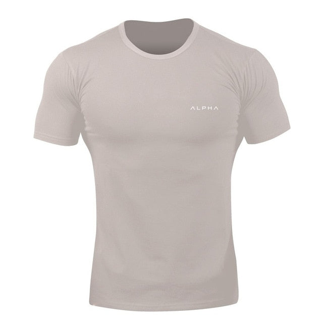 Men Running Breathable Cotton t shirt Gym Fitness Workout Training Short sleeve T-shirts