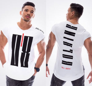 Mens Run Jogging Sports Cotton T-shirt Gym Fitness Bodybuilding