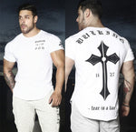 Mens Run Jogging Sports Cotton T-shirt Gym Fitness Bodybuilding