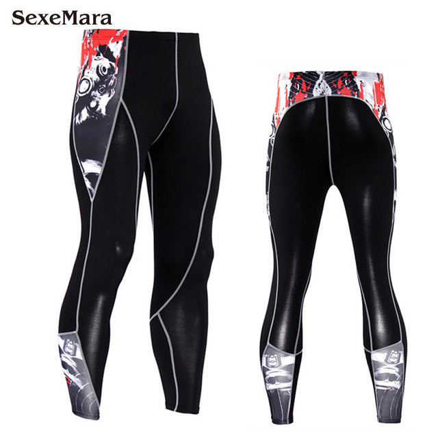 Mens Sport Running Set Compression T-Shirt + Pants Skin-Tight Long Sleeves Fitness MMA Training Clothes Gym Yoga Suits