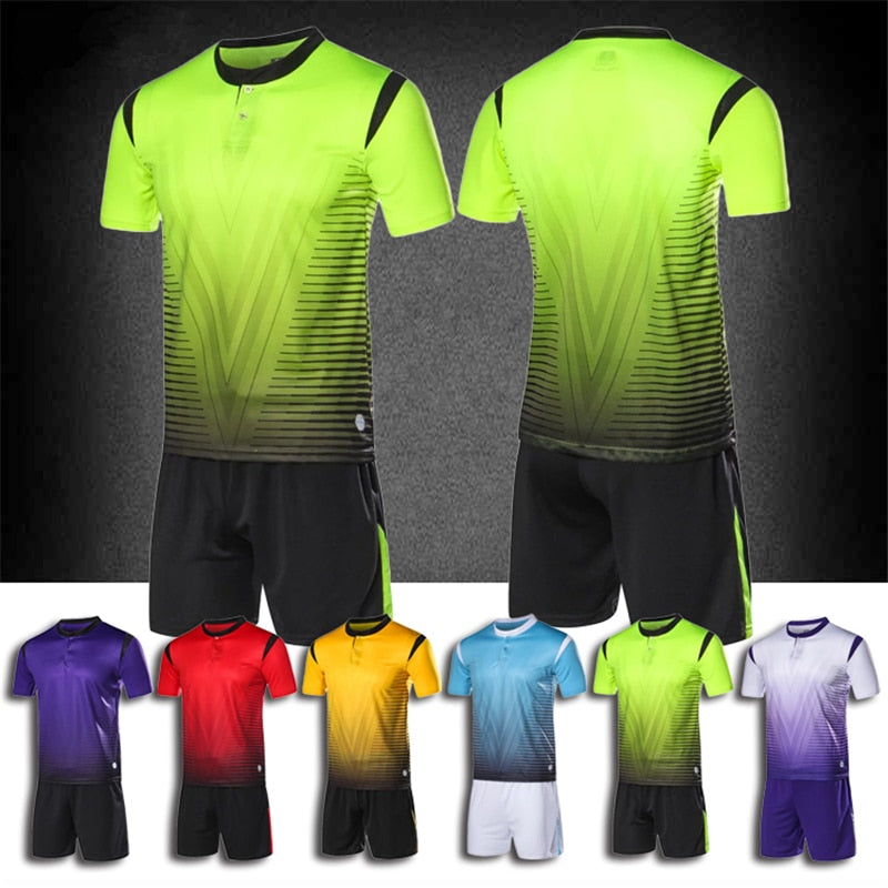 Football new kids men blank soccer jerseys set button football training suits boys sports football