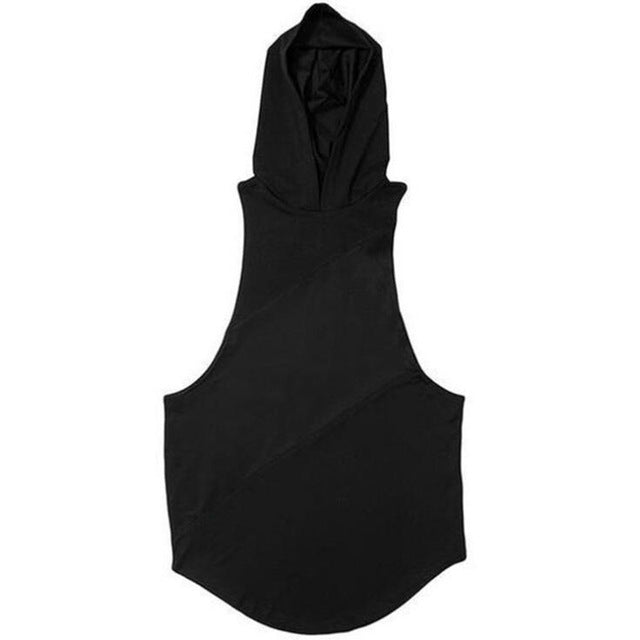 Hooded Vest Sport Shirt Men Sleeveless Running T Shirt Hoody Sportswear Fitness