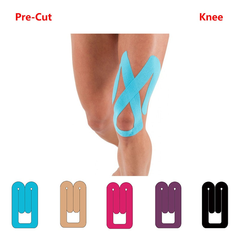 2 Pieces Precut Knee Kinesiology Type Knee Athletic Medical Elastic Sports Muscle Type Waterproof Kinesiology Knee Elbow Support