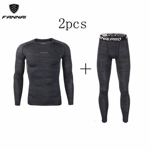 New Professional 3PCS Men's Compression Running Sportswear Basketball Training Fitness Jogging Tight T-Shirts+Pants+Shorts 3XL