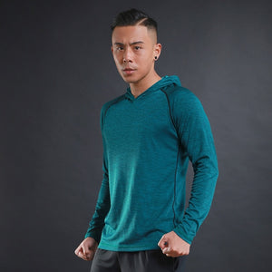 Men GYM Shirts Hoodie Fitness Sweatshirt Quick-dry Men's Clothing Long-sleeve Training T-Shirt Sports Running Shirts