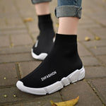 Light High Top New Breathable Flying Socks Shoes Women Sports Elastic Socks Sneakers