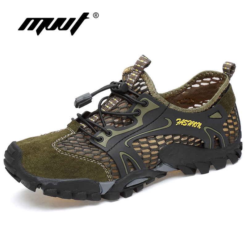 Breathable Men Hiking Shoes Suede + Mesh Outdoor Men Sneakers Climbing Shoes