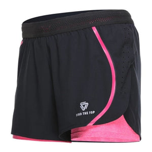 Women's 2 in 1 Sports Gym Yoga Shorts Quick Dry Fitness Running Shorts Training Exercise Workout Jogging Shorts With Lining