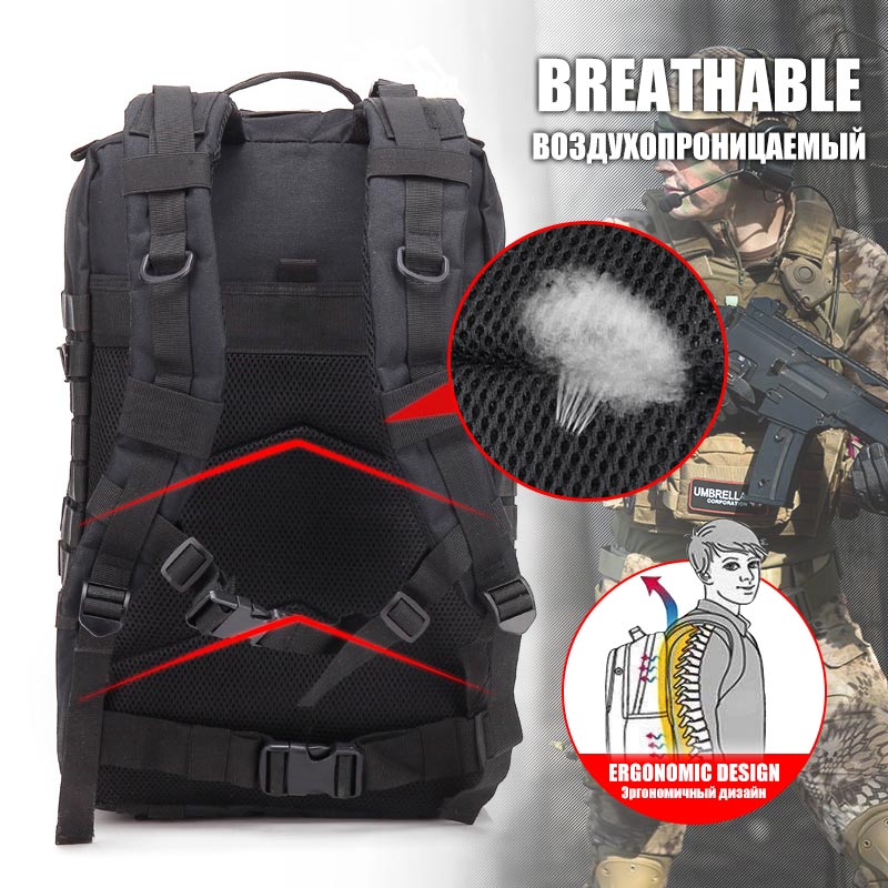 Men Army Military Tactical Large Backpack Waterproof Outdoor Sport Hiking Camping Hunting