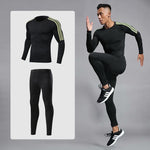 Men's Sports Compression Racing Set T-Shirt + Pants - Skin Tights Fitness Long Sleeve